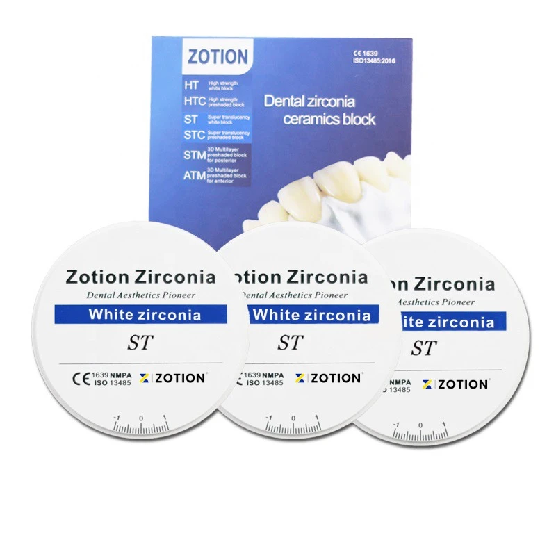 Dentistry Artificial Teeth 98mm ST zirconia disc Dental Zirconia Blank For Crown