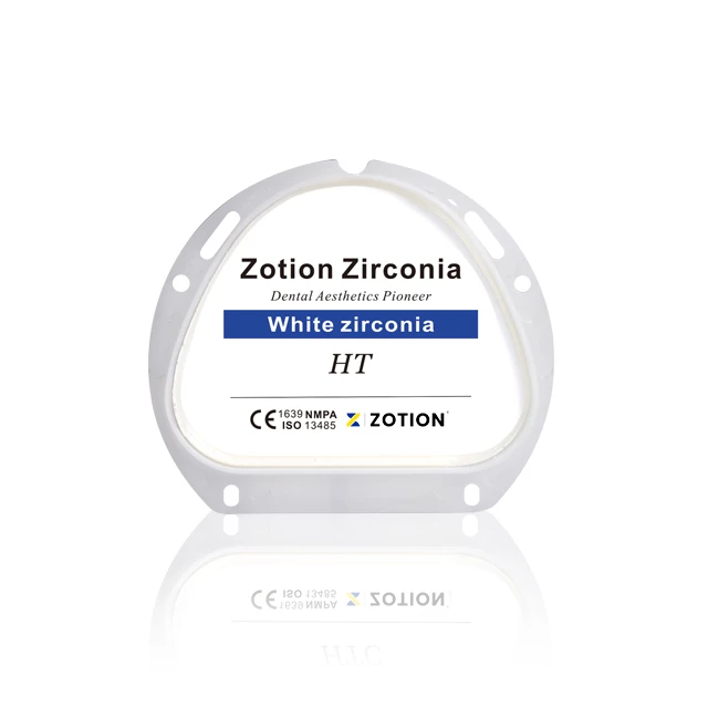 Zotion high translucency natural white and pre-shaded zirconia discs